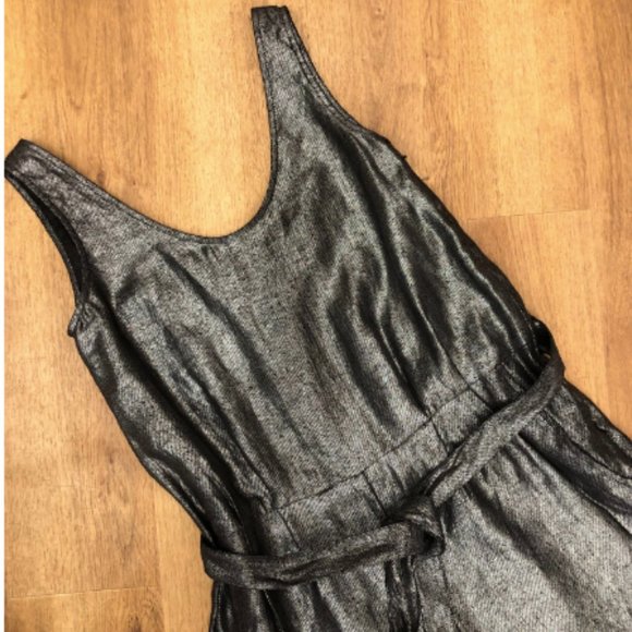 ELK Australia,  black/silver linen jumpsuit, size 4 - Picture 4 of 8
